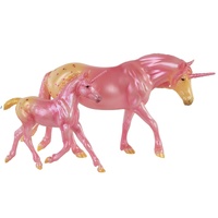 Breyer Horses Cotton Sparkle & Sugar Puff Fantasy Unicorn Mare and Foal Set Freedom 1:12 Scale 10613