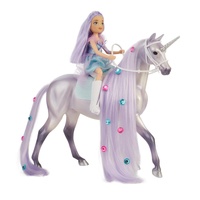 Breyer Horses Twila & Moonstone Unicorn Rider Horse and Accessories Freedom 1:12 Scale 10653