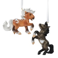 Breyer Horses Fireheart & Mauvelous 2026 Mini Christmas Hanging Ornament Set 1:32 Stablemates Scale