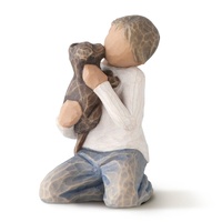 Willow Tree Figurine Kindness Boy & His Dog (Darker Skin Hair) by Susan Lordi 27463