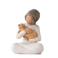 Willow Tree Kindness A Girl and Her Cat (Darker Skin & Hair) by Susan Lordi 27464