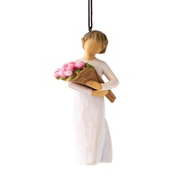 Willow Tree Bright Hope Hanging Ornament Susan Lordi Bouquet of Bright Pink Tulips