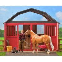 Breyer Horses Deluxe Red Stable Wooden Two-Stall Barn Traditional 1:9 Scale 307