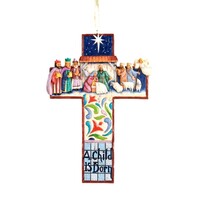 Heartwood Creek by Jim Shore Nativity Scene A Child I born Christmas Hanging Ornament