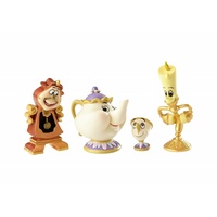 Disney Showcase - Enchanted Objects - Beauty and The Beast - MINIATURE Set 4 Figurines 