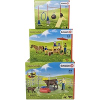 Schleich Farm World - Cow Wash Puppy Dog Agility Sunny Farm Vegetable Horse Cart Stand