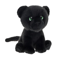 Keeleco Black Panther Deluxe Sitting Jungle Cat Kitten 14cm Kormico Plush Soft Toy SE3747