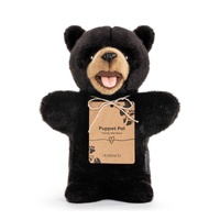 Demdaco - Black Bear Puppet Soft Plush Toy 28cm