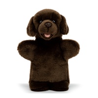 Demdaco - Dog Labrador Chocolate Brown Puppet Soft Plush Toy 28cm