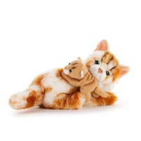 Demdaco - Maine Coon Cat Mother & Baby Kitten Ginger & White Soft Plush Toy
