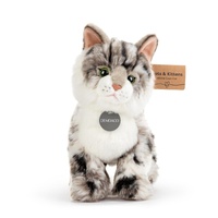 Demdaco - Maine Coon Cat Grey & White Large Soft Plush Toy 23cm h