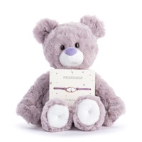 Demdaco - Bear Friendship Purple Beary Charmings Charm Bracelet Plush Soft Toy