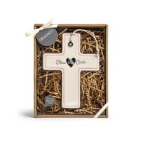 Demdaco Tender Blessings - Religious Wall Cross - Bless This Child - Pink Border