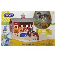 Breyer Horses Red Stable with Two Horses Stablemates 1:32 Scale 59197