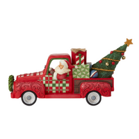 Country Living by Jim Shore - Santa Driving Red Pickup Truck Figurine 17.3cm