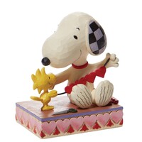Peanuts by Jim Shore - Snoopy and Woodstock Stringing Hearts Garland Figurine 11.5cm
