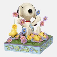 Peanuts by Jim Shore Snoopy in Flowers Bouncing into Spring Figurine