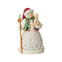 Heartwood Creek by Jim Shore Christmas Snowman With Cat Figurine 21.5cm