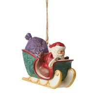 Heartwood Creek by Jim Shore - Twas the Night Santa Sleigh Christmas Hanging Ornament 7cm