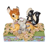 Disney Traditions by Jim Shore - Bambi & Friends in Flowers - Bambi Figurine 10cm