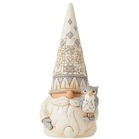 Heartwood Creek by Jim Shore White Woodland Gnome with Owl Figurine