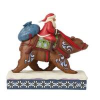 Heartwood Creek by Jim Shore Santa Riding Brown Bear Christmas Figurine 20cm