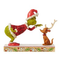Grinch by Jim Shore - Grinch Petting Max the Dog Figurine 14cm