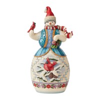 Heartwood Creek by Jim Shore Christmas Snowman with Cardinal Figurine 24.5cm