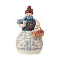 Heartwood Creek by Jim Shore Christmas Snowman With Snowball Basket Figurine 22.5cm