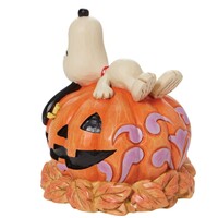 Peanuts by Jim Shore - Halloween Snoopy Laying on Pumpkin Figurine 14cm