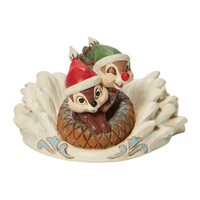 Disney Traditions by Jim Shore - Snow Sledding Chipmunks -  Chip 'n' Dale Figurine 5.5cm