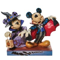 Disney Traditions by Jim Shore - Mickey Vampire & Minnie Witch Trick or Treaters Figurine 12.7cm