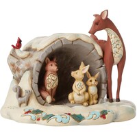 Heartwood Creek by Jim Shore Christmas Winter Wonderland Hollow Log Animals Figurine 14.3cm