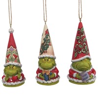 Grinch by Jim Shore - Grinch 3 Christmas Gnomes - Hanging Ornament 8.5cm