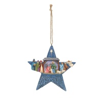 Heartwood Creek by Jim Shore -  Star with Nativity Christmas Hanging Ornament 11cm