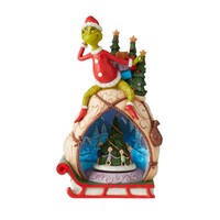 Grinch by Jim Shore - Grinch With Lit Christmas Rotating Scene Figurine 29cm
