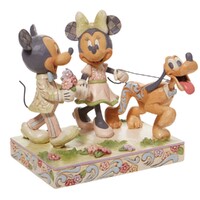 Disney Traditions by Jim Shore - White Woodland - Mickey & Minnie & Pluto Pup Figurine 14.4cm