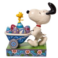 Peanuts by Jim Shore - Snoopy & Woodstock Easter Wheelbarrow Figurine 14.6cm