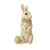 Heartwood Creek by Jim Shore Easter Bunny With Floral Wreath Figurine 18cm