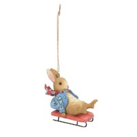 Beatrix Potter by Jim Shore - Peter Rabbit Sledding Hanging Ornament 6.5cm
