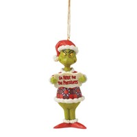 Grinch by Jim Shore - Grinch Here for the Presents - Hanging Ornament 12.5cm