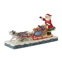 Heartwood Creek by Jim Shore - Santa Dog Sledding Christmas Gifts Figurine 11.5cm
