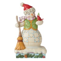 Heartwood Creek by Jim Shore - Snowman with Cardinal & Broom Figurine 19cm