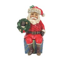Heartwood Creek by Jim Shore - Santa Sitting on Gifts Mini Figurine 9.5cm