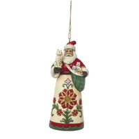 Heartwood Creek by Jim Shore - Santa with Cat Kittens Christmas Hanging Ornament 11.5cm