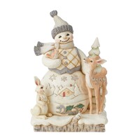 Heartwood Creek by Jim Shore White Woodland Snowman With Deer Figurine 21cm