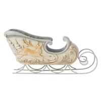 Heartwood Creek by Jim Shore White Woodland Christmas Sleigh Centre Piece Figurine 16cm