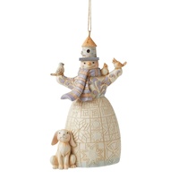 Heartwood Creek by Jim Shore - White Woodland Snowman Christmas Hanging Ornament 13cm