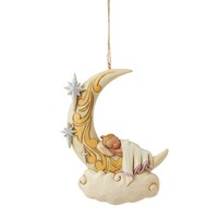 Heartwood Creek by Jim Shore - Baby Sleeping on Moon - Christmas Hanging Ornament 10.5cm