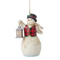 Country Living by Jim Shore - Snowman with Lantern Hanging Ornament 11.5cm